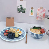 Imitation Porcelain Plate Bowl Set Fruit Salad Dessert Dish Tableware for Kitchen