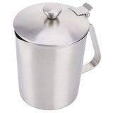 Coffee Latte Cup Thicken 304 Stainless Steel Measuring cup Milk Frothing Jug with Scale Cover500ml with Cover