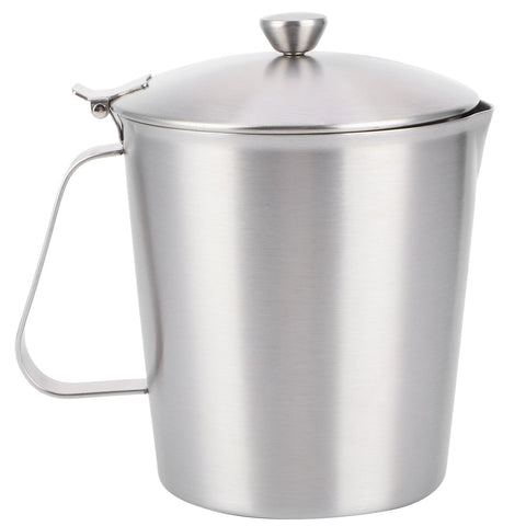Coffee Latte Cup Thicken 304 Stainless Steel Measuring cup Milk Frothing Jug with Scale Cover1000ml with Cover In Australia - Darrahopens