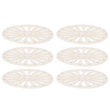 6Pcs Coaster Round Thickened Creative Insulation Pad Kitchen Table Mat Household SuppliesBeige