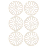 6Pcs Coaster Round Thickened Creative Insulation Pad Kitchen Table Mat Household SuppliesBeige