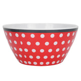 4Pcs Salad Dish Set Red Dots Imitation Porcelain Plate Fruit Food Cake Dish Dinnerware for Kitchen