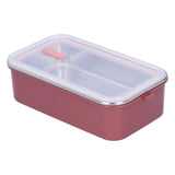 304 Stainless Steel Lunch Box Rectangular Insulated Portable Bento Box with HandleSingle Layer 700ml