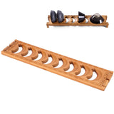 Bamboo Teacup Holder Shelf Tea Cup Draining Rack Organizer Tea Ceremony Accessories8 Grid
