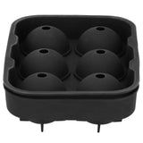 6 Cavity DIY Ice Cubes Mold Ice Ball Maker Mould Tray for Bar Party Cocktail Use Black