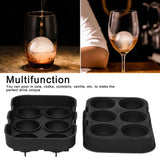 6 Cavity DIY Ice Cubes Mold Ice Ball Maker Mould Tray for Bar Party Cocktail Use Black