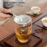 Tea Strainer Japanese Style Hand Made Tea Leaf Infuser Filter Tea Set Accessories(Red Wood Handle )