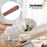 Tea Strainer Innovative Tea Leaf Infuser Filter Brewing Device for Home Office UseRed Wood Handle