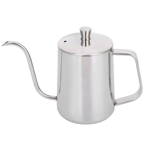 600ml Coffee Drip Kettle 304 Stainless Steel Slender Spout Thicken Coffee Pot with Cover In Australia - Darrahopens