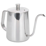 600ml Coffee Drip Kettle 304 Stainless Steel Slender Spout Thicken Coffee Pot with Cover In Australia - Darrahopens
