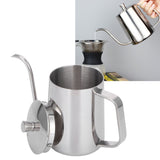 600ml Coffee Drip Kettle 304 Stainless Steel Slender Spout Thicken Coffee Pot with Cover In Australia - Darrahopens
