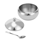 Seasoning Box 304 Stainless Steel Sugar Salt Bowl Container Household Supplies with Lid SpoonL In Australia - Darrahopens