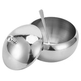 Seasoning Box 304 Stainless Steel Sugar Salt Bowl Container Household Supplies with Lid SpoonL In Australia - Darrahopens