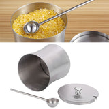 Stainless Steel Seasoning Pot Can Spice Condiment Bottle Pot Jar with Cover Spoon