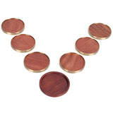 Wooden Tea Cup Mat Insulation Desktop Cup Pad Set with Base Tray Tea Ceremony AccessoriesRosewood