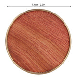 Wooden Tea Cup Mat Insulation Desktop Cup Pad Set with Base Tray Tea Ceremony AccessoriesRosewood