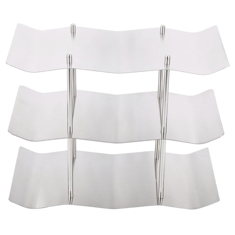 3‑Tier Stainless Steel Wine Rack Freestanding Wavy Wine Holder Display Shelf Kitchen Accessories In Australia - Darrahopens