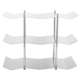 3‑Tier Stainless Steel Wine Rack Freestanding Wavy Wine Holder Display Shelf Kitchen Accessories In Australia - Darrahopens