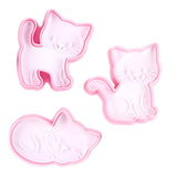 3pcs Cartoon Cat Shaped Cookies Molds DIY Baking Biscuit Mold Set Baking Accessory In Australia - Darrahopens