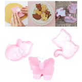 3pcs Cartoon Cat Shaped Cookies Molds DIY Baking Biscuit Mold Set Baking Accessory