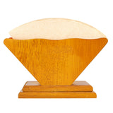 Coffee Filter Paper Holder Countertop Reusable V shaped Wooden Storage Container Dispenser