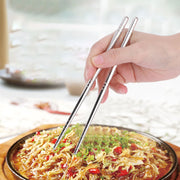 1 Pair Chopsticks 304 Stainless Steel Chopsticks Tableware Cutlery Kitchen Accessory 17.5cm