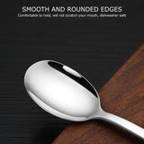 Food Spoon Portable 304 Stainless Steel Spoon Tableware Cutlery for Home Kitchen Use