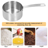 304 Stainless Steel Measuring Cup Kitchen Baking Measuring Spoon with Scale Cooking Accessories1/3cup