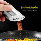Stainless Steel Condiment Container Pot Seasoning Box Set Spice Pepper Jar Kitchen Cooking Tool