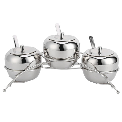 Stainless Steel Condiment Seasoning Containers Pots Set Salt Pepper Sugar Storage Organizers In Australia - Darrahopens