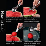304 Stainless Steel Spoon Ice Cream Fruit Ball Scoop Cutlery Kitchen Tool Accessory