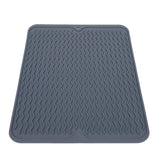 Dish Drying Mat Soft Flexible Rubber Heat Resistant Nonslip BPA Free Eco Friendly Wide Application Dish Drying PadBlue