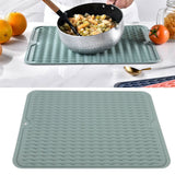 Dish Drying Mat Soft Flexible Rubber Heat Resistant Nonslip BPA Free Eco Friendly Wide Application Dish Drying PadGreen