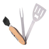 BBQ Tool Set 5 in 1 Multifunction Foldable Portable Spatula Brush Fork Bottle Opener Stainless Steel Grill Combo Set
