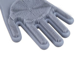 Silicone Gloves with bristles Waterproof Splashproof Oil Proof Soft Elastic Kitchen Dishwashing Silicone Cleaning GlovesGrey In Australia - Darrahopens