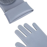 Silicone Gloves with bristles Waterproof Splashproof Oil Proof Soft Elastic Kitchen Dishwashing Silicone Cleaning GlovesGrey In Australia - Darrahopens