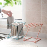 Washcloth Holder Foldable Hand Towel Holder Vertical Dish Cloth Storage Rack for KitchenBlue