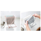 Washcloth Holder Foldable Hand Towel Holder Vertical Dish Cloth Storage Rack for KitchenBlue