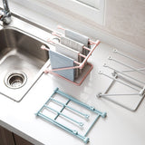 Washcloth Holder Foldable Hand Towel Holder Vertical Dish Cloth Storage Rack for KitchenBlue