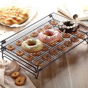 Cooling Rack Iron Bread Cookie Cake Cooling Net Oven Accessories for Dessert Coffee Shop Bakery Black