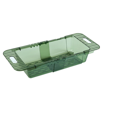 Over The Sink Strainer Retractable Design Transparent Fast Draining Durable PET Sink Colander Transparent Green Strainer with Retractable Design In Australia - Darrahopens