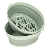 Double Layer Drain Basket Separate Design Foldable Portable Fruit Vegetable Storage Basket for Kitchen Outdoor Travel Green Small In Australia - Darrahopens