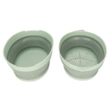 Double Layer Drain Basket Separate Design Foldable Portable Fruit Vegetable Storage Basket for Kitchen Outdoor Travel Green Small