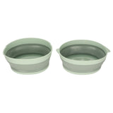 Double Layer Drain Basket Separate Design Foldable Portable Fruit Vegetable Storage Basket for Kitchen Outdoor Travel Green Small