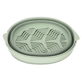 Double Layer Drain Basket Separate Design Foldable Portable Fruit Vegetable Storage Basket for Kitchen Outdoor Travel Green Small