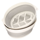 Double Layer Drain Basket Separate Design Foldable Portable Fruit Vegetable Storage Basket for Kitchen Outdoor Travel Gray White Small In Australia - Darrahopens