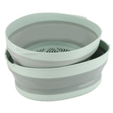 Double Layer Drain Basket Separate Design Foldable Portable Fruit Vegetable Storage Basket for Kitchen Outdoor Travel Green Large In Australia - Darrahopens