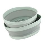 Double Layer Drain Basket Separate Design Foldable Portable Fruit Vegetable Storage Basket for Kitchen Outdoor Travel Green Large In Australia - Darrahopens