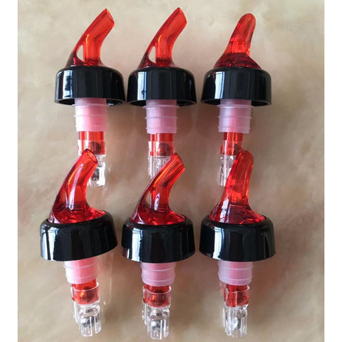 6pcs Bottle Pourers Spout Food Grade Plastic Liquid Dispenser Bottle Nozzle Barware For Wine Cocktail Red In Australia - Darrahopens