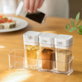 Seasoning Container Compact Portable Transparent Condiment Bottle for Kitchen Home 2 Oil Control Bottle+2 Seasoning Bottle